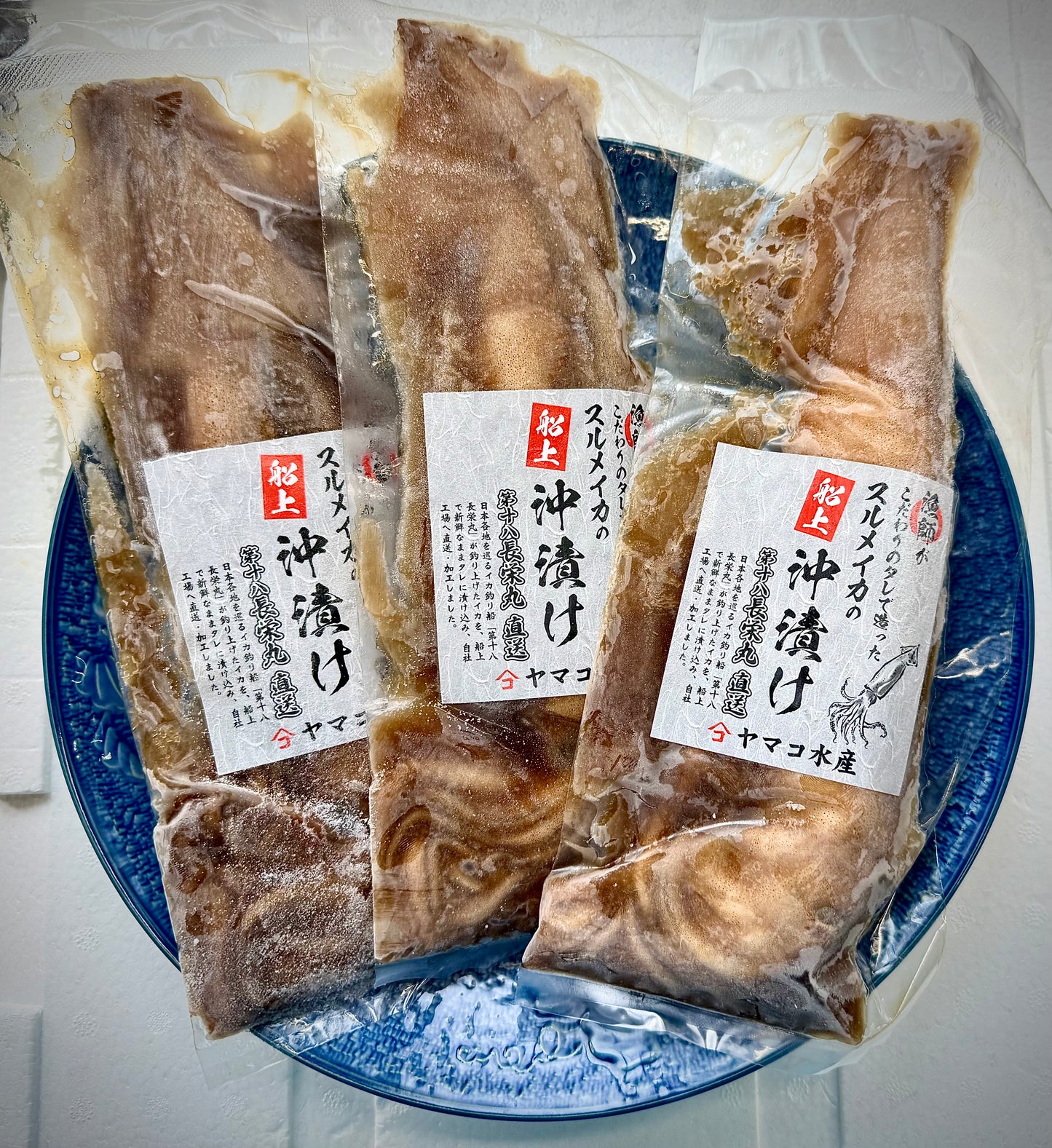 22002真いかの船上一本漬け（Ｍサイズ×３セット冷凍）