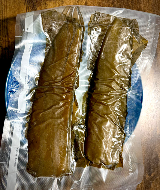 02008天然ヒラメ若生昆布〆（500ｇ真空冷凍）